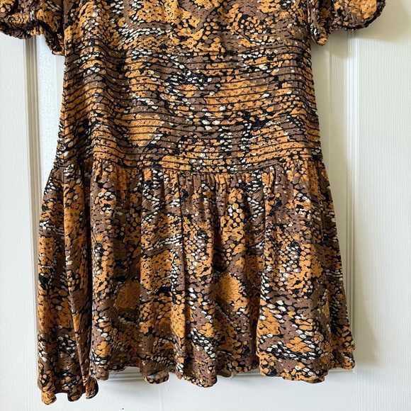 New AFRM Camila Animal Print Mini Dress Women’s M Golden Autumn Snake - Picture 9 of 17